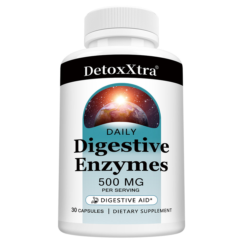 Daily Digestive Enzymes 500mg – Support for Protein, Fat, Carbs 30/60/120Caps