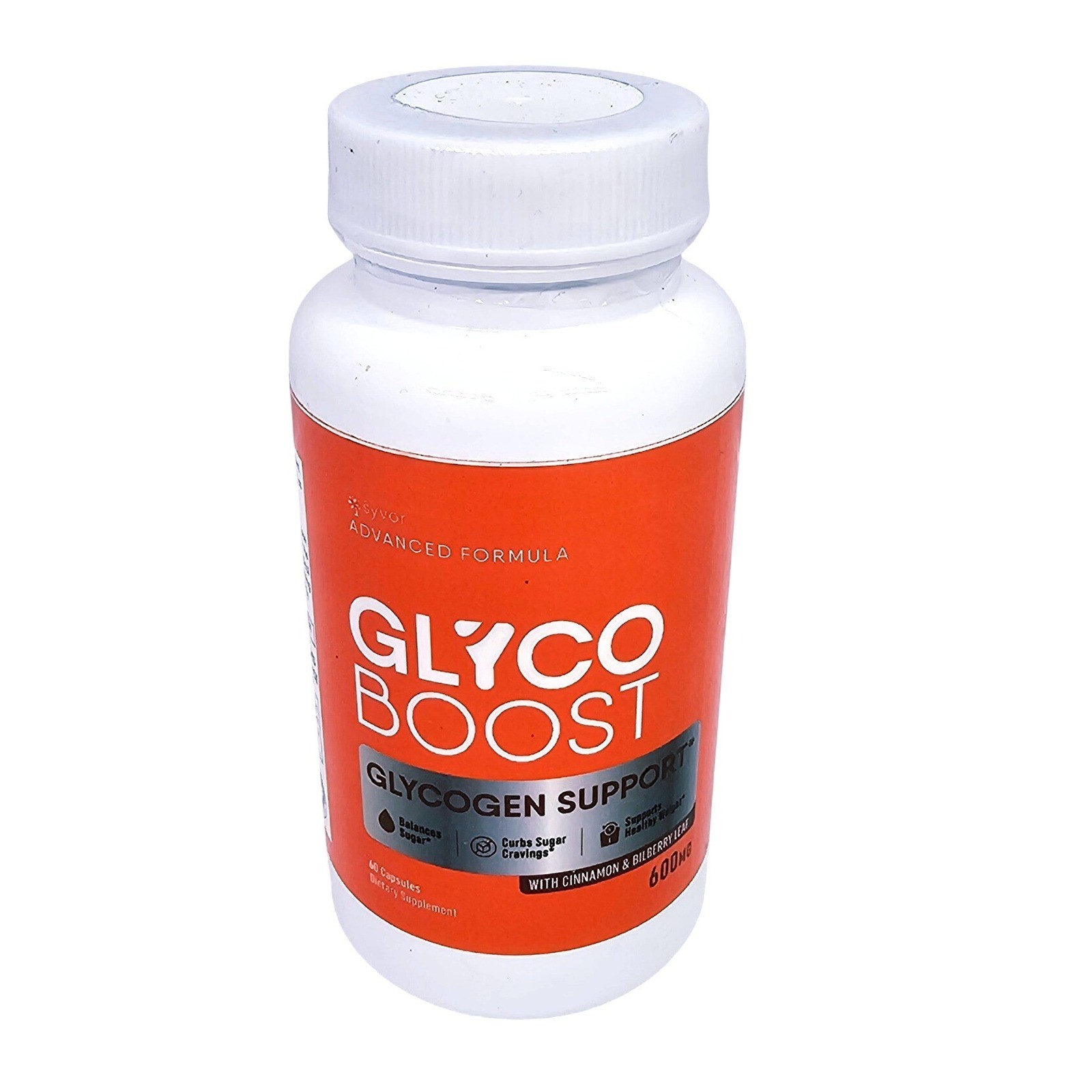 Syvor Glyco Boost Glycogen Support 600mg Cinnamon Bilberry 60 Capsules NIB 03/27