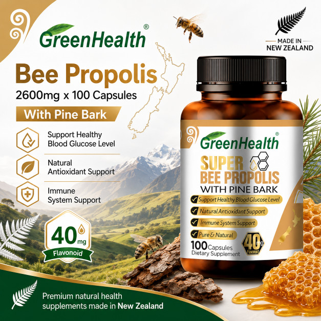 New Zealand Bee Propolis 2600mg x 100 Capsules