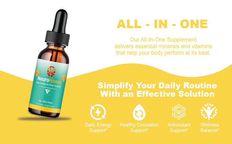 (2 Pack) Neuro Honey Advanced Formula Drops, NeuroHoney Memory Support (4oz)