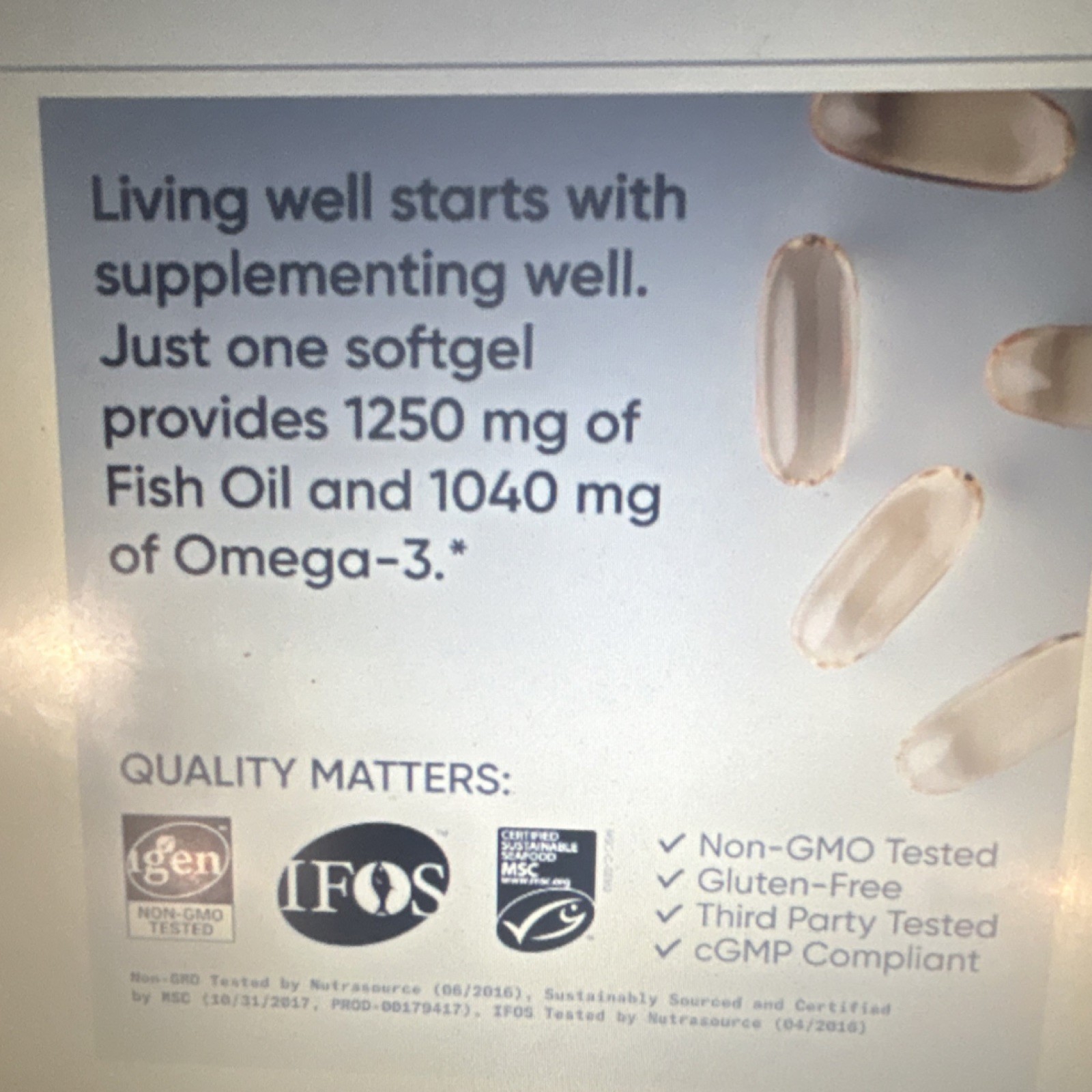 Sports Research Triple Strength Omega-3 Fish Oil 1250mg 90 Softgels Gluten-Free…