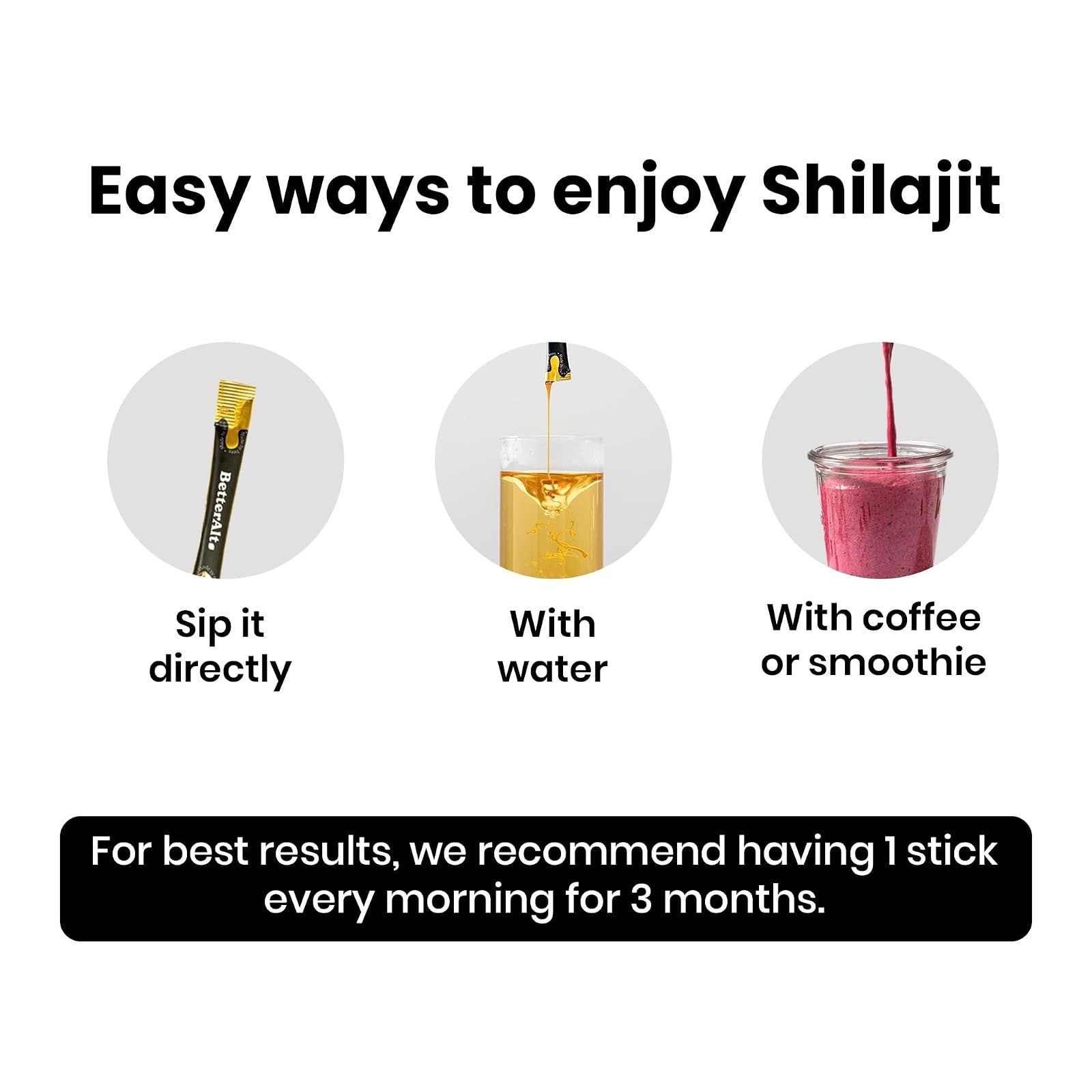 Better Alt Pure Himalayan Shilajit Sticks with Honey & Saffron – 30 Count