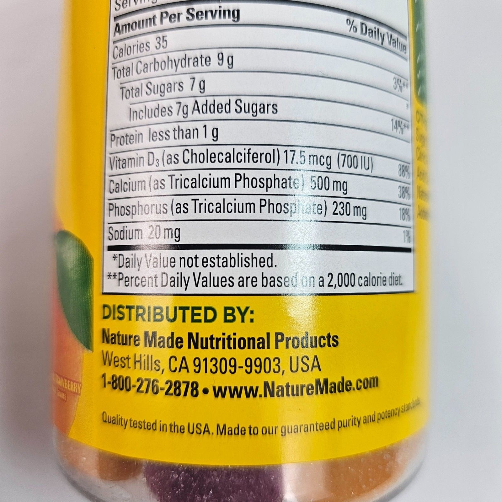 Nature Made Calcium Gummies 500mg w/ D3 80 Count Sealed Exp 12/2027