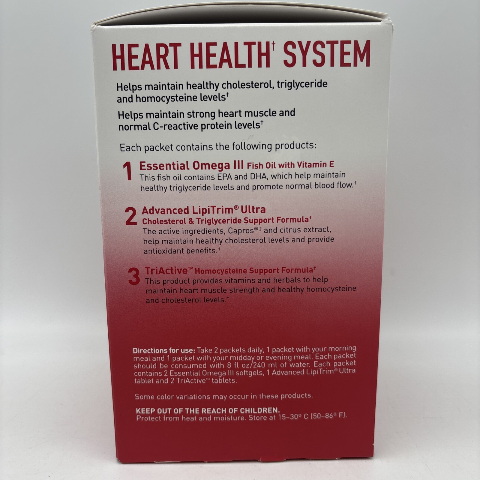 Heart Health System Cardiovascular Maintenance 30 Day Supply 60 Packets Supple..