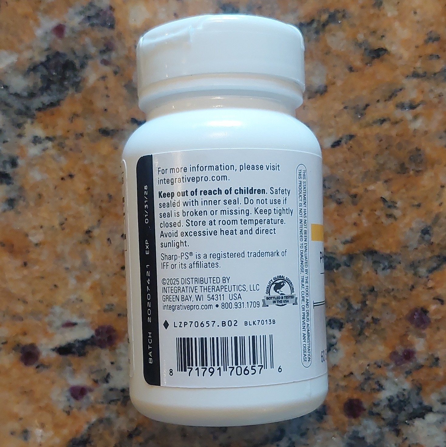Integrative Therapeutics Phosphatidylserine Soy/Gluten-Free 100mg 50 Softgels