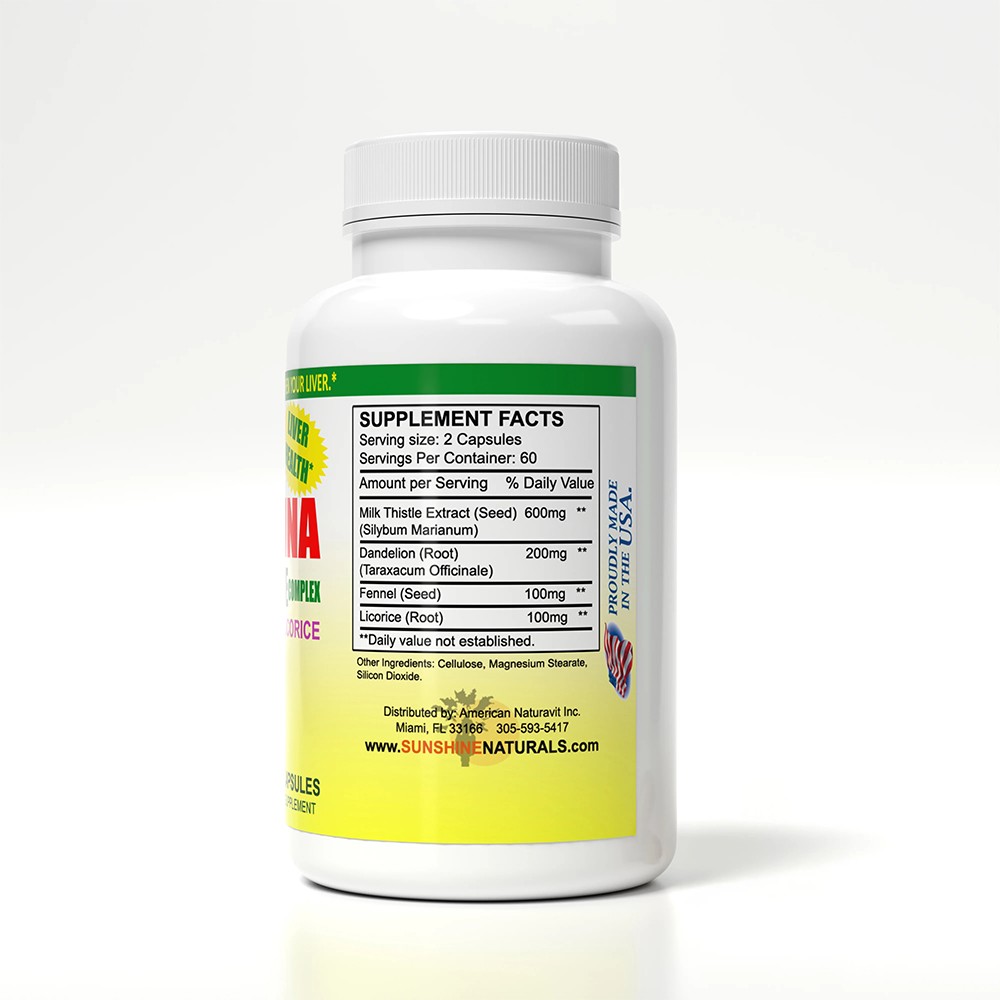 Sunshine Naturals Milk Thistle. 120 Caps, Pack of 3