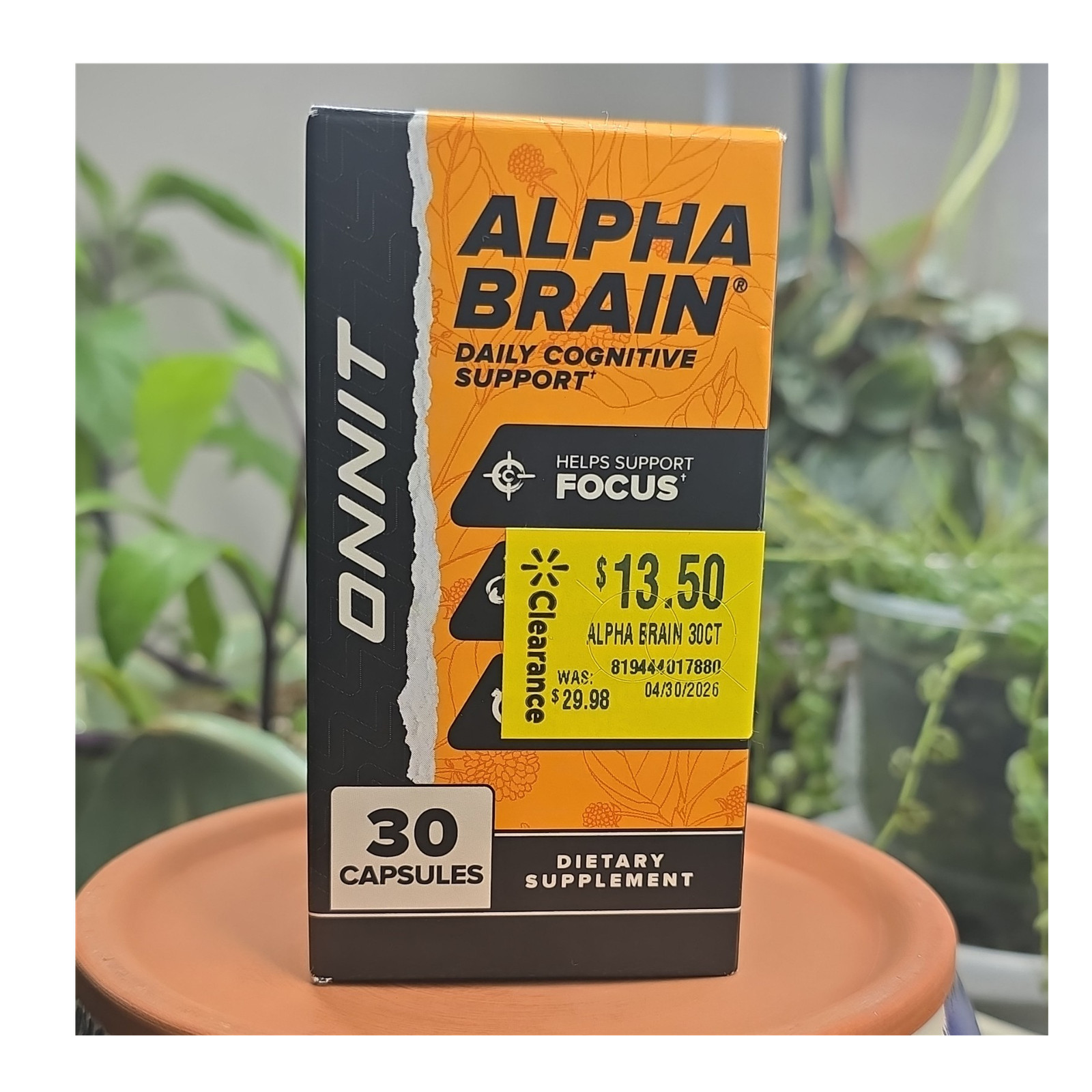 Alpha Brain Dietary Supplement 30 Capsules – Sealed Bottle – New Unopened