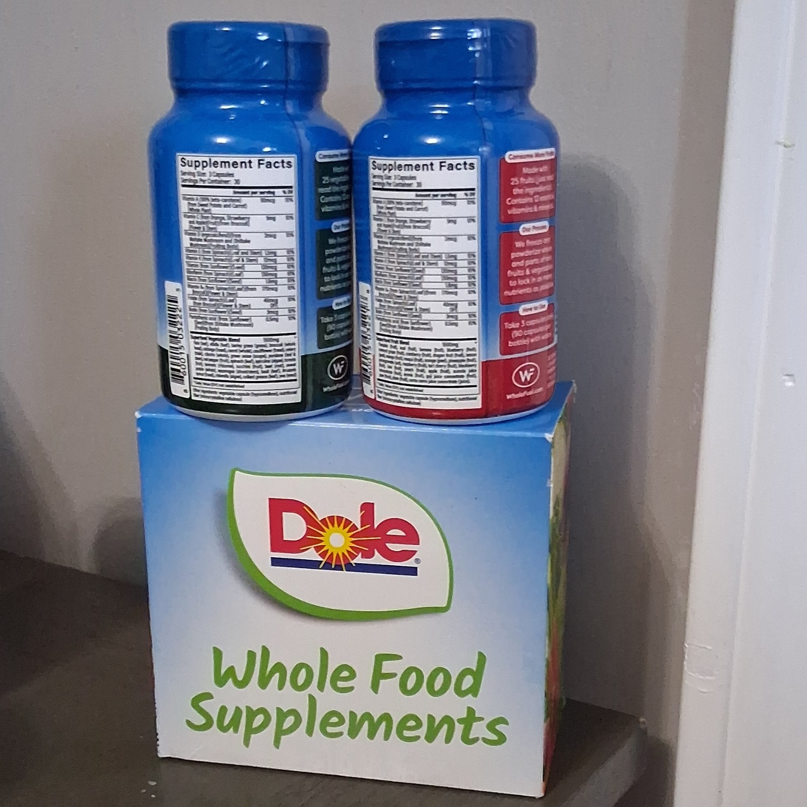 Dole Whole Food Supplement 25 Veggies + 25 Fruits Vegan Plant-Based Capsules