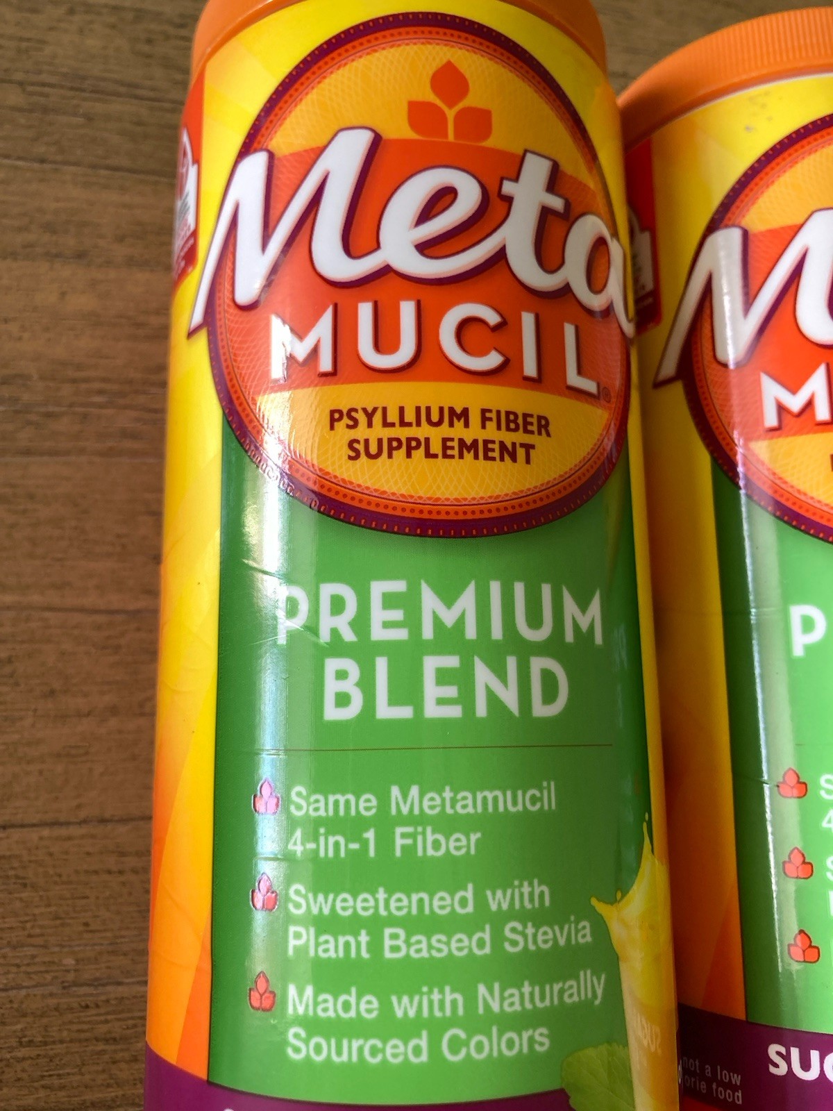 2 NEW SUGAR FREE MEATAMUCIL PREMIUM BLEND & 4 IN 1 FIBER 14.9 OZ EACH NEW