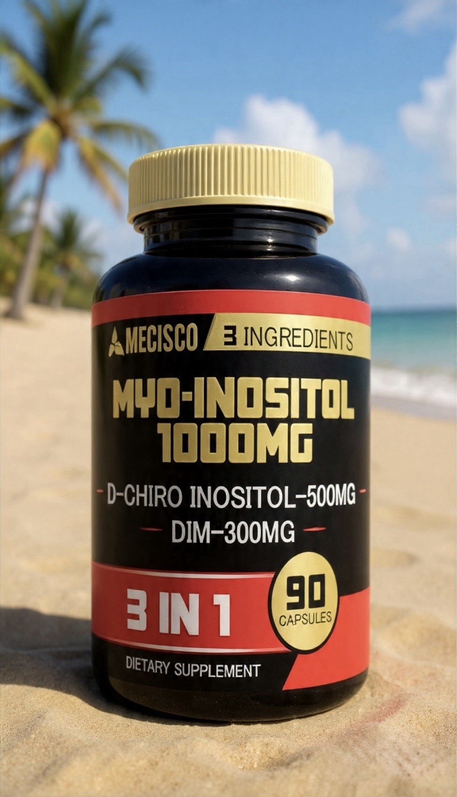 Mecisco Myo-Inositol 1000mg D-Chiro Inositol DIM Vegan 90 Caps Expires 01/2028