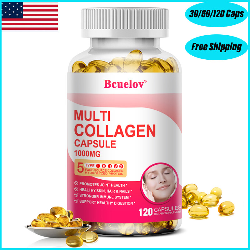 Multi Collagen Peptides Capsules-Hydrolyzed Protein Peptides (Type I,II,III,V,X)