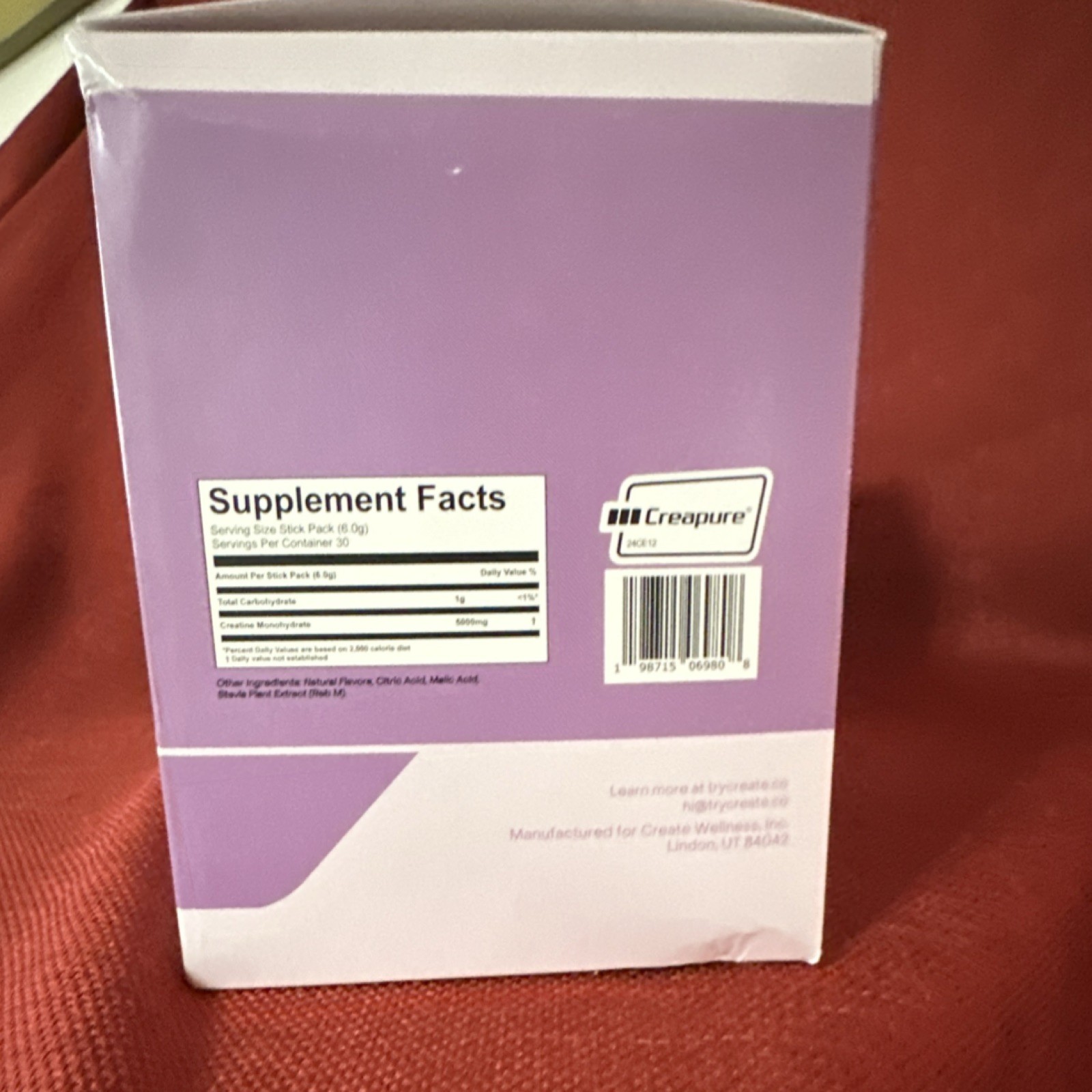 (3) Boxes Create Creatine Monohy Powd 6500mg Mix Berry 30 Pack-(90) sticks total