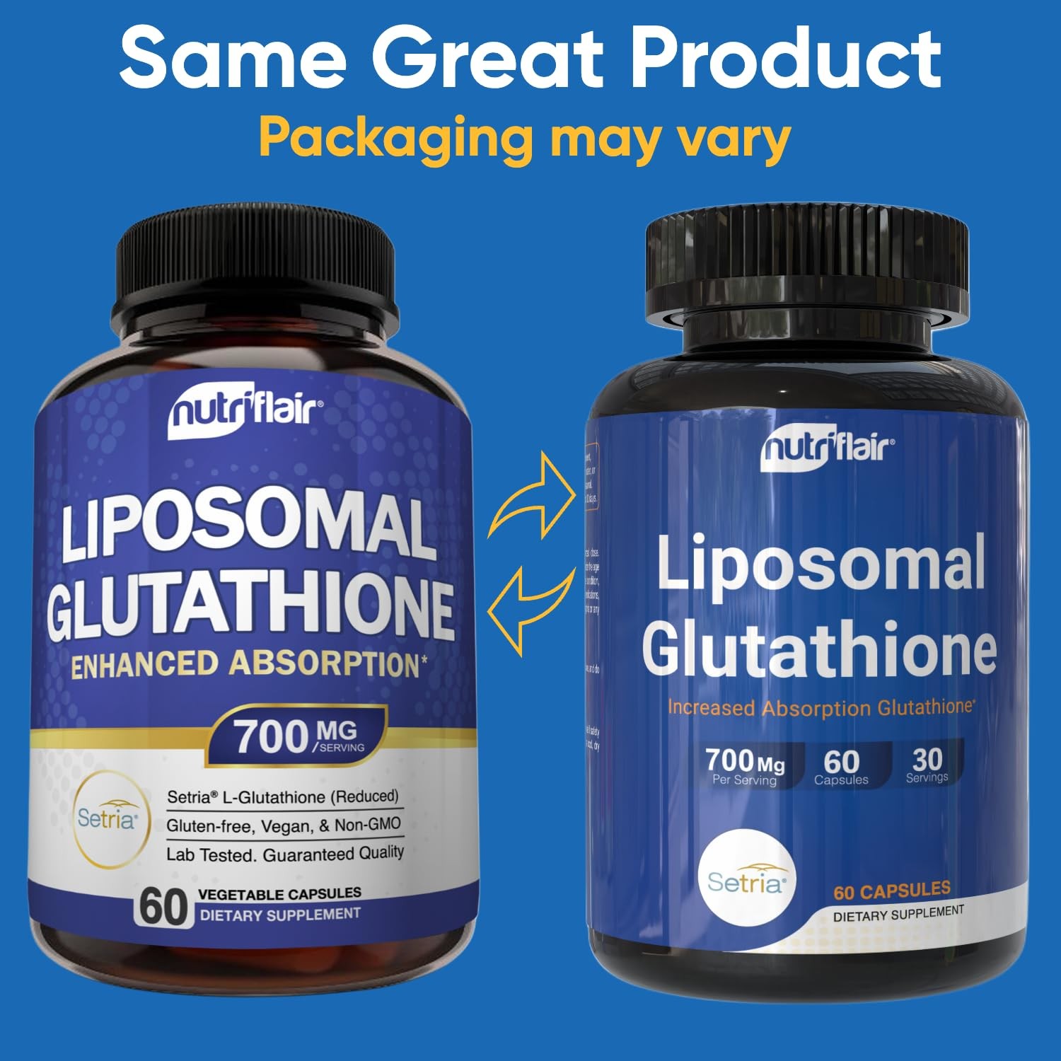Liposomal Glutathione 700mg Supplement – Setria® Reduced L-Glutathione, 60 Caps