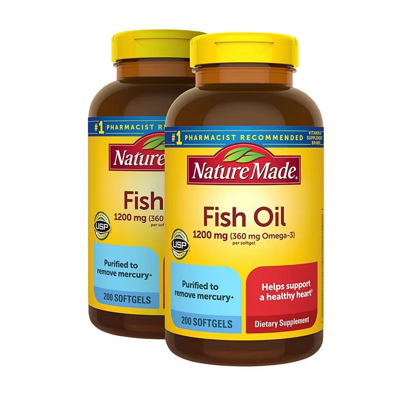 Nature Made Fish Oil 1200mg 400 Softgels Omega 3 EPA DHA 200 Day Supply EXP-8/27