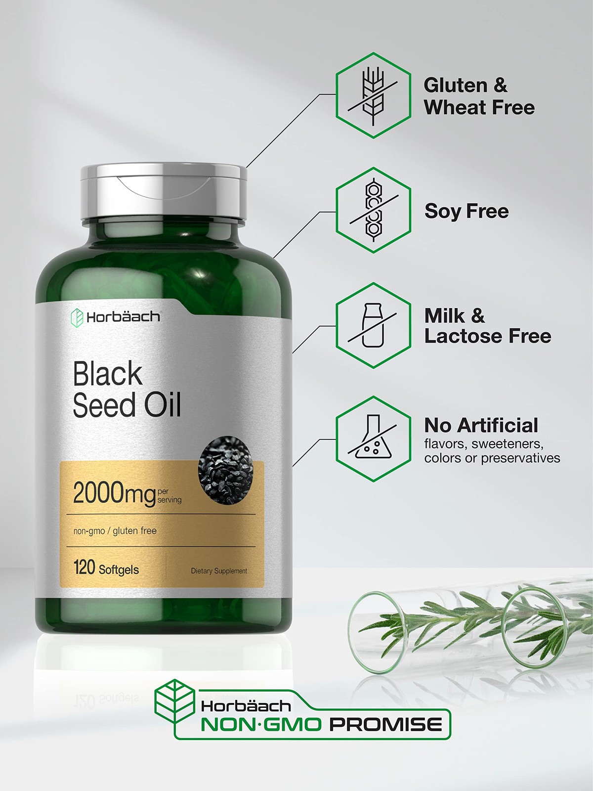 Horbaach Black Seed Oil Cold Pressed Softgel Capsules | 120 Count (Pack of 1)