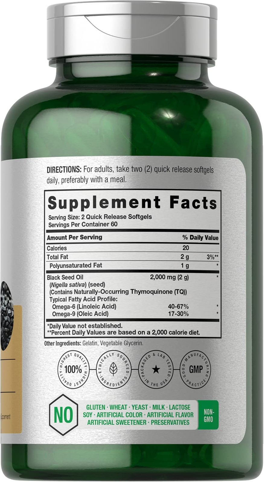 Horbaach Black Seed Oil Cold Pressed Softgel Capsules | 120 Count (Pack of 1)