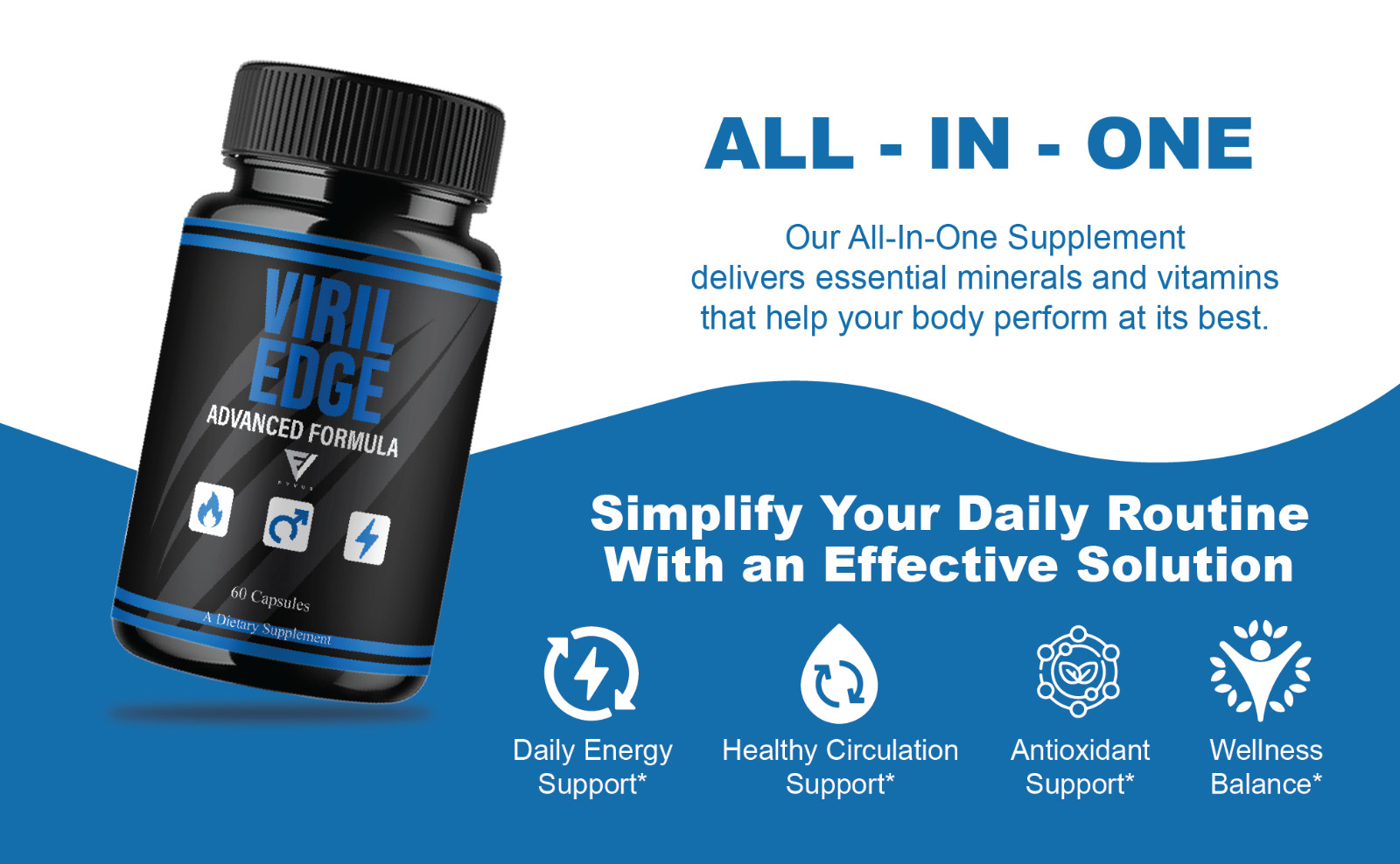 Viril Edge Male Health Support, VirilEdge Supplement (60 Capsules)