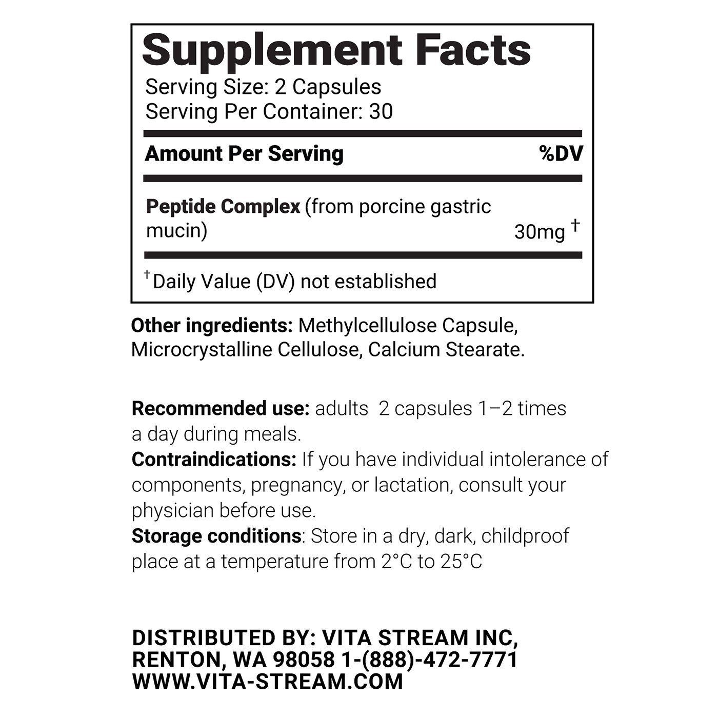Gastrogen – Gastric Mucin Peptide Bioregulator 30 & 60 Capsules – Free Shipping