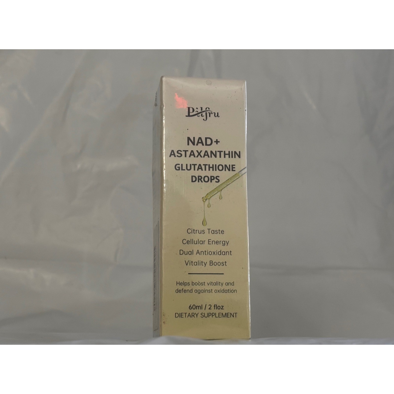Pifru NAD+ Astaxanthin Glutathione Drops 60ml 2 fl oz Dietary Supplement Citrus