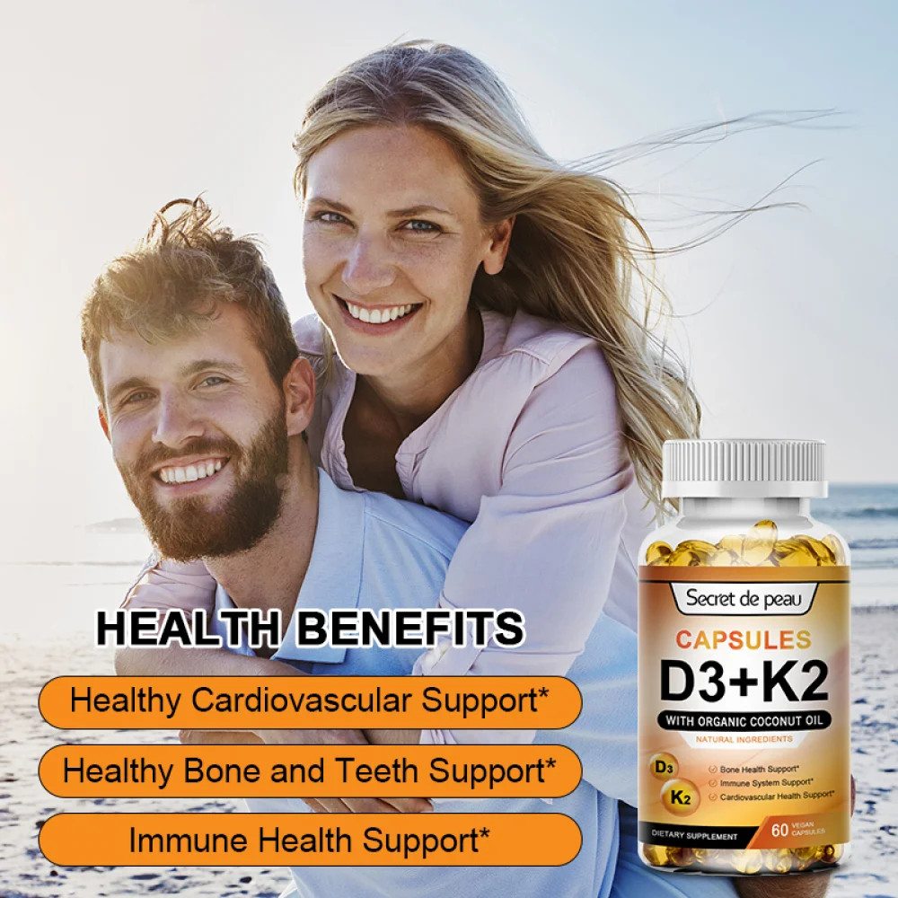 Vitamin D3 + K2 5000 IU Capsules – 120 ct, Immune & Bone Support