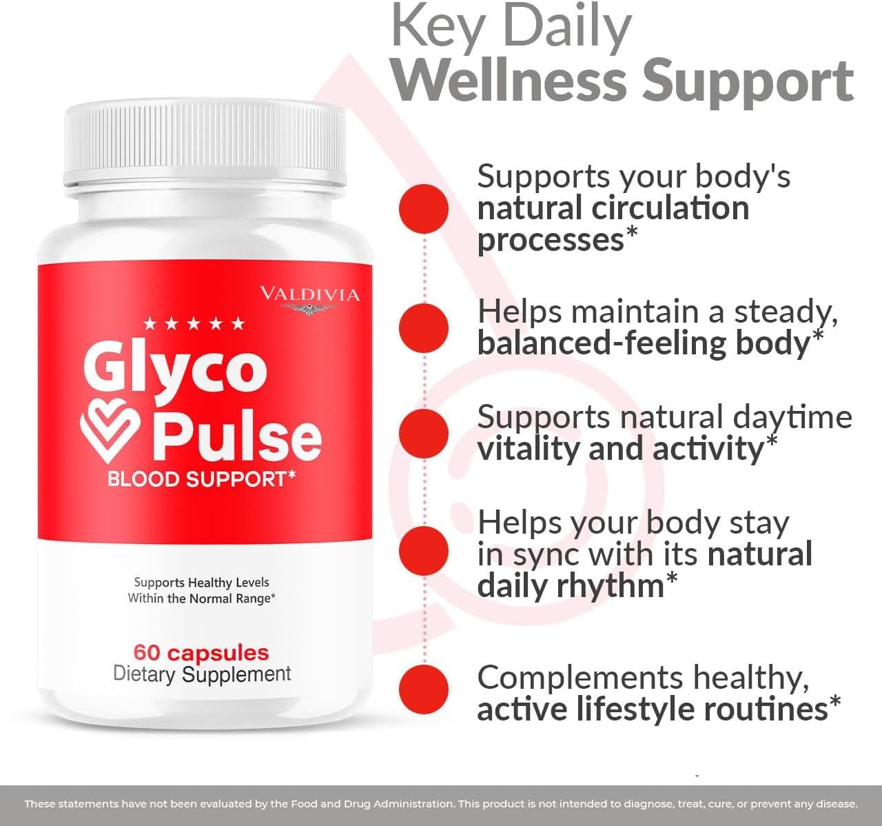Valdivia GlycoPulse 60 Capsules Blood Sugar Support Supplement Made in USA