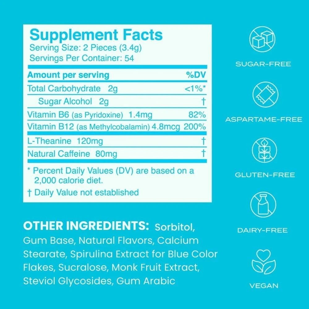 Neuro Mint Gum Boost Energy & Focus Caffeine Gum 2 Pack – 18 Peices