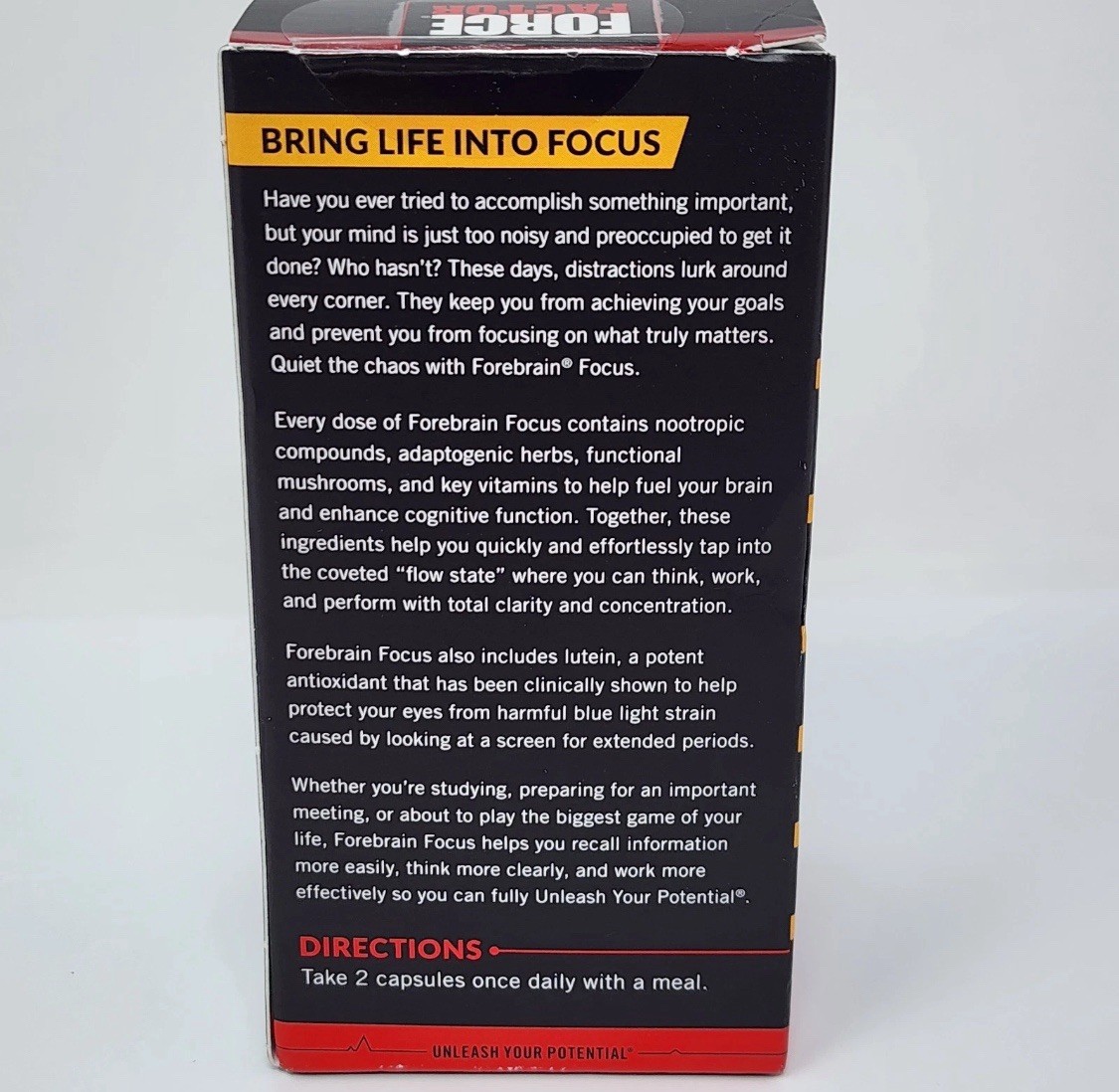 Force Factor Forebrain Focus Dietary Supplement, 60 Capsules Exp 12/2028