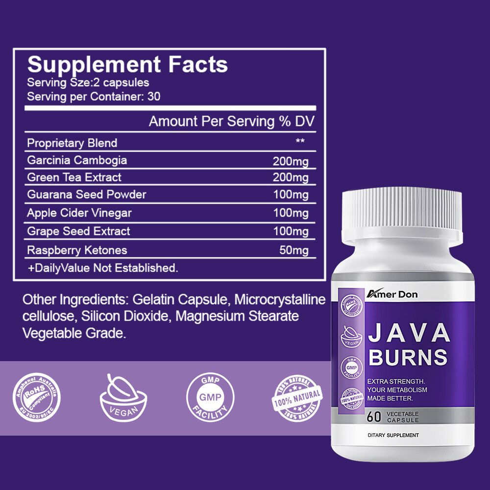 Java Burns Keto Diet Pills, Weight Loss, Fat Burner, Appetite Suppressant, Detox