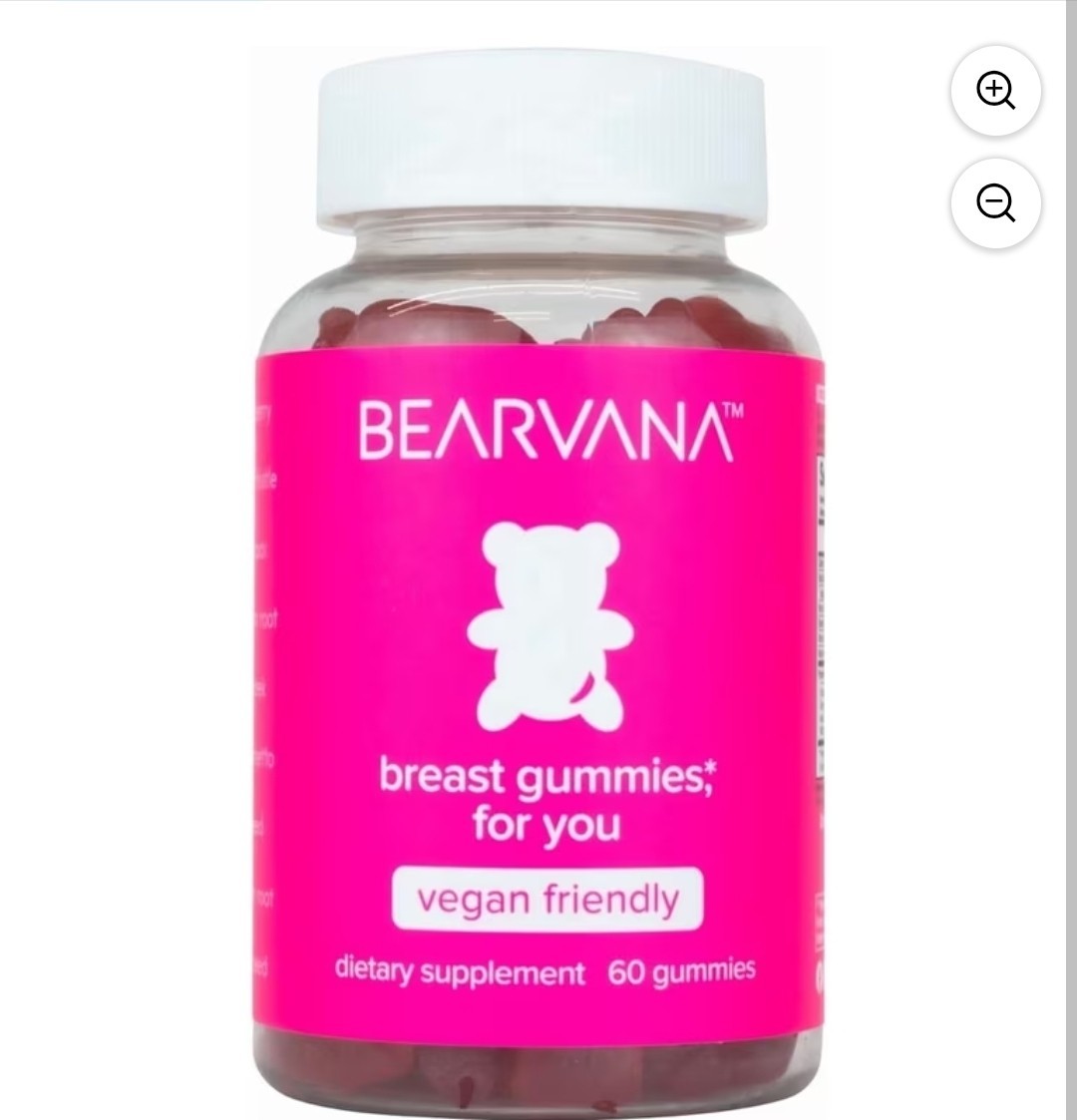 BEARVANA Breast Gummies Vegan Friendly Berry 60 Gummies 500mg Exp 11/2027