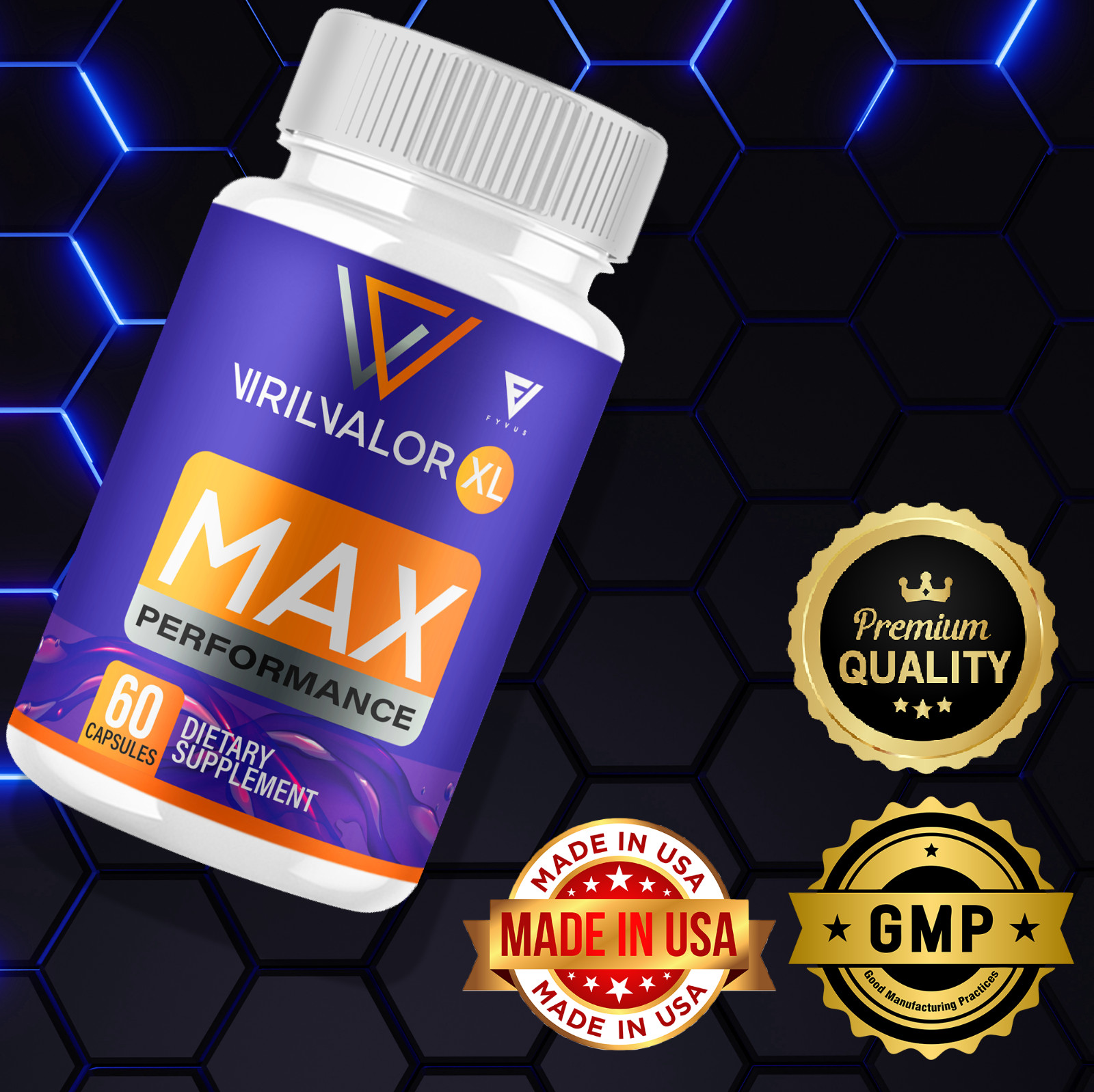 Viril Valor XL Pills, VirilValor Maximum Performance (60 Capsules)