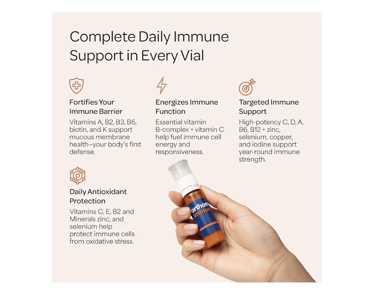 Orthomol Immun Immune Support Vials for Adults For Daily Health 30 Day Supply
