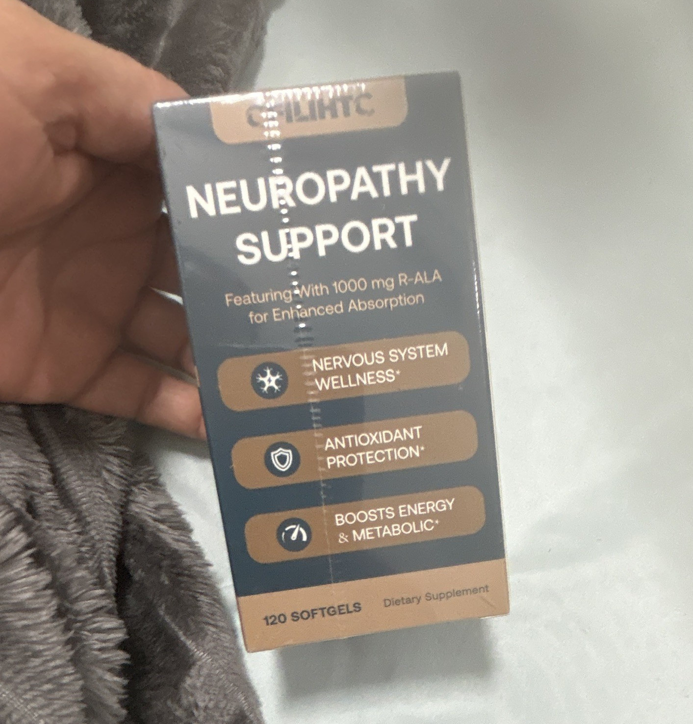 Evolhtc Neuropathy Support Softgels Nervous System Antioxidant Non-GMO 120