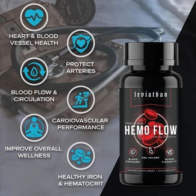 Leviathan Nutrition Hemo Flow Supplement with Nattokinase for Nitric Oxide