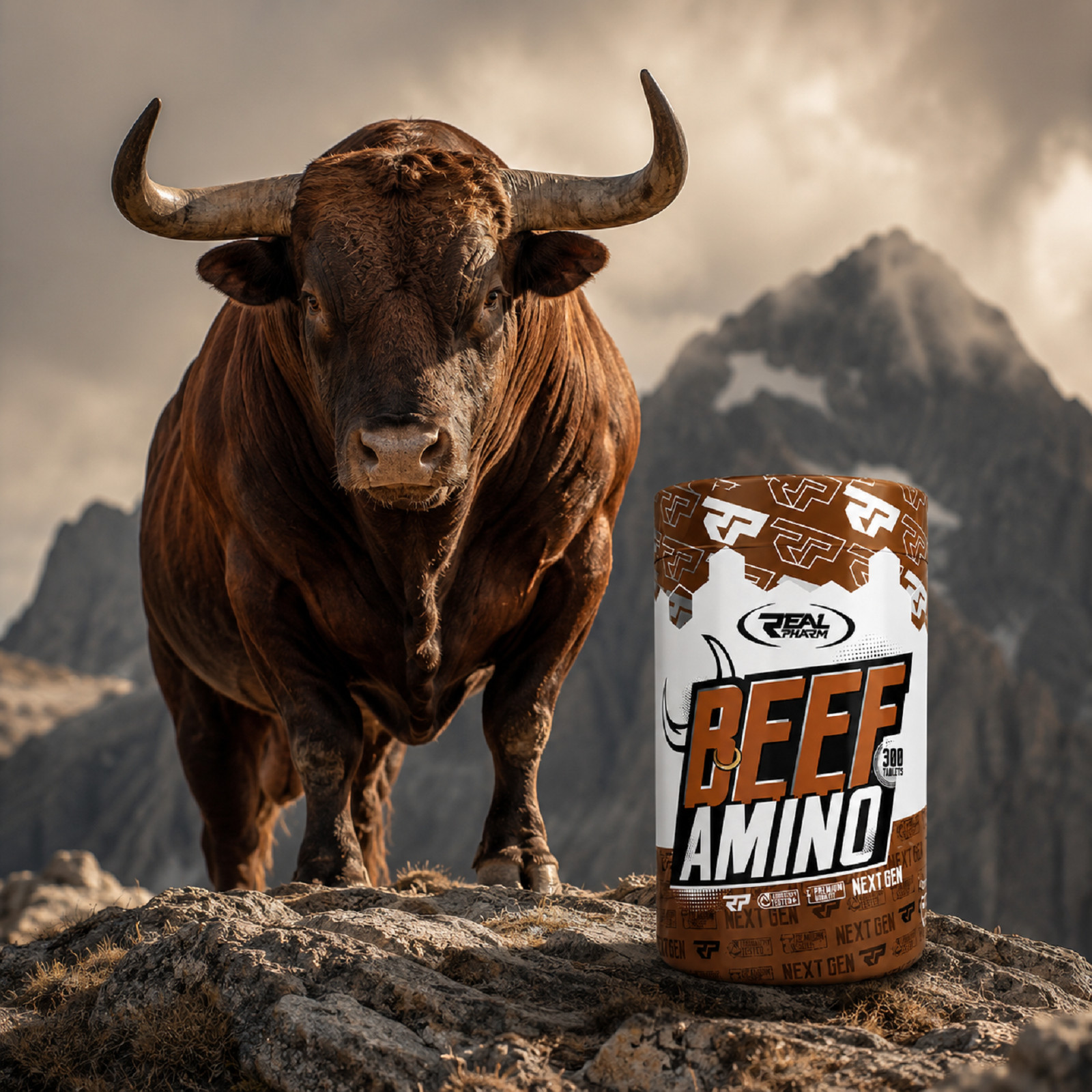 BEEF AMINO – 300 Tablets – 2000 mg – Ideal for strength, endurance, muscle mass