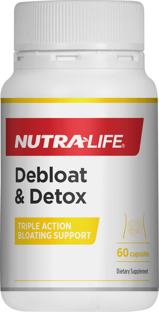 Nutra-Life Debloat & Detox Capsules 60 – Fennel Seed + Milk Thistle + Enzymes