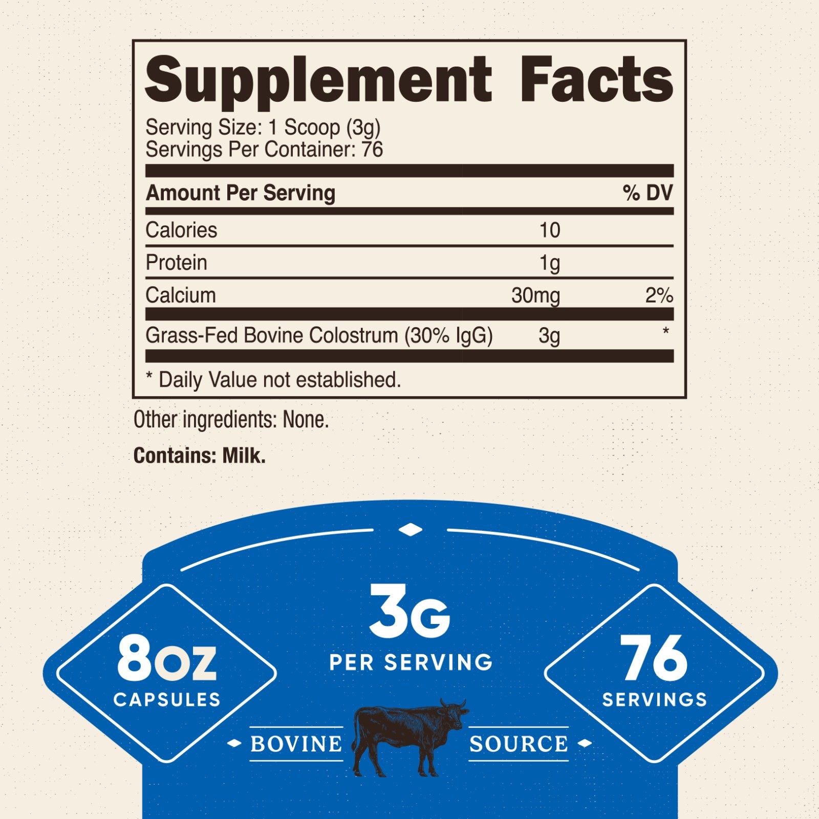 Nutricost Colostrum Powder 8 oz, Lactoferrin and Minimum 30% Immunoglobulins