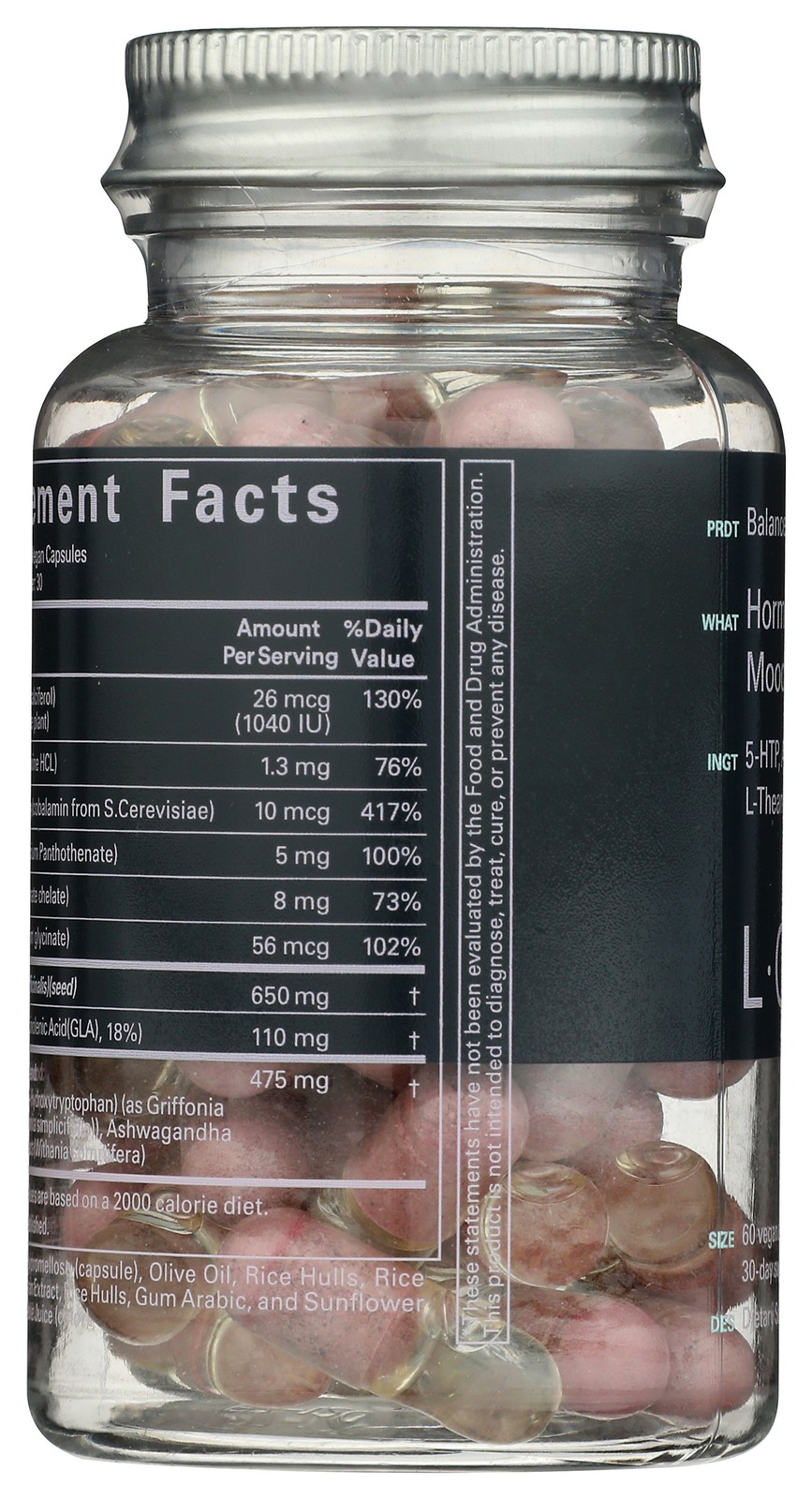 Balance Beam Hormone Mood Support Vegan Capsules By Looni 60 Count 1 Pack