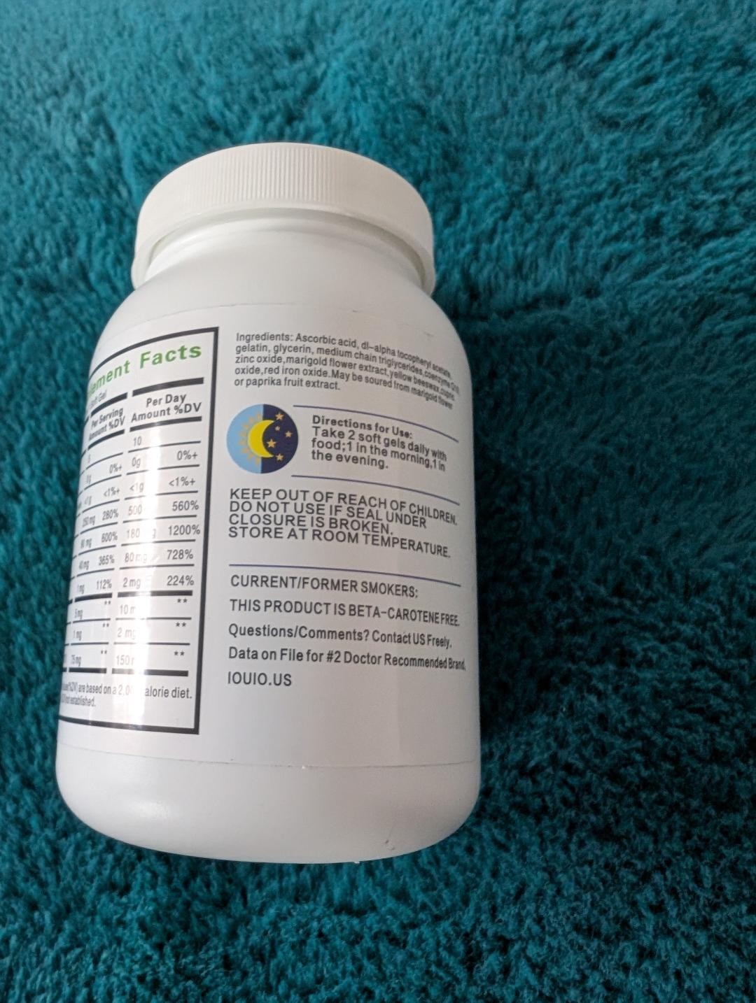 IOUIO AREDS 2 Formula + CoQ 10- 100ct. 50 Servings. Exp 05/26