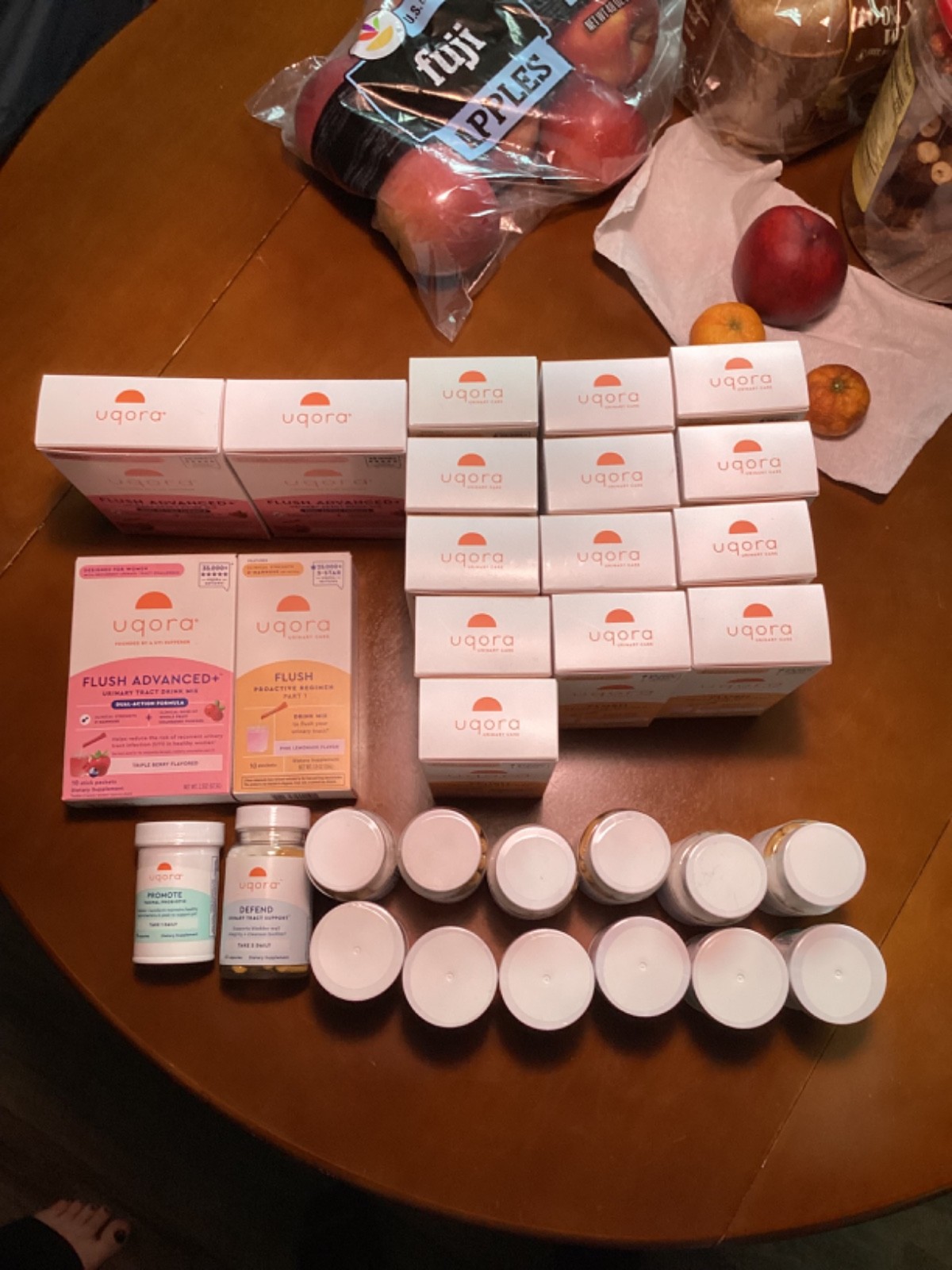 Uqora Flush (14), Advanced Flush (3), Promote Capsules (7), Defend Capsules(7)
