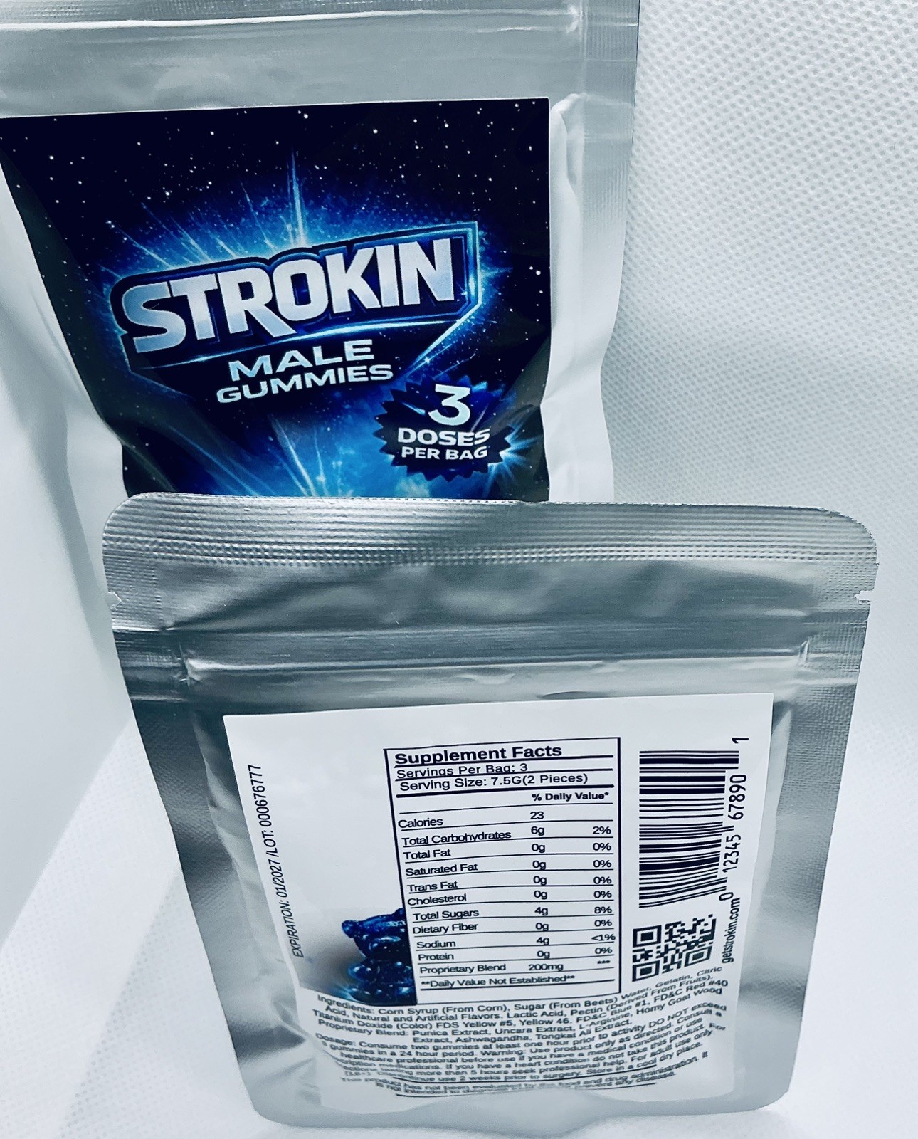 Male Enhancement Gummies for Men Energy Support 2 Pack Performance STROKIN