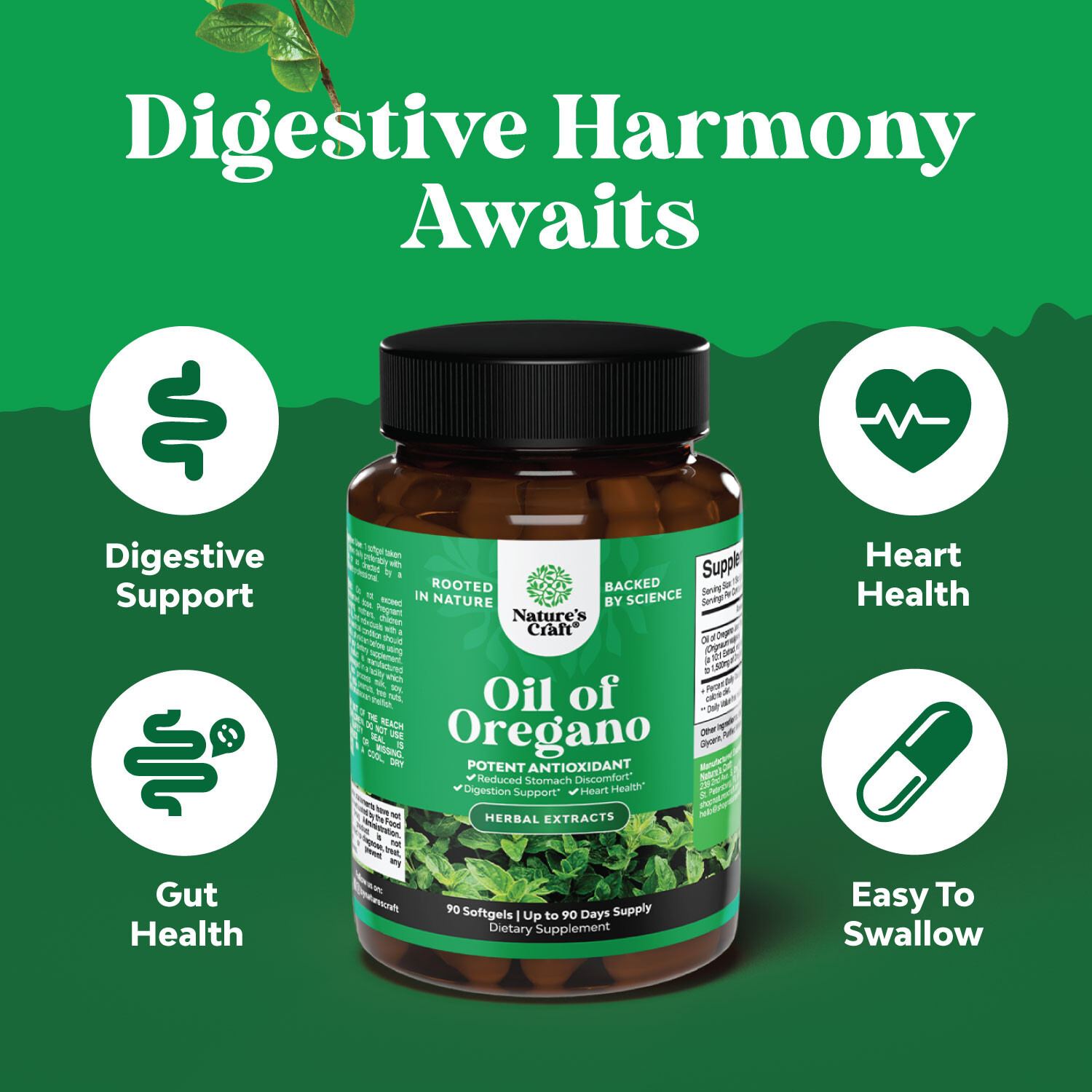 Pure Wild Oregano Oil Softgels – Oil of Oregano for Immune Support Heart Health