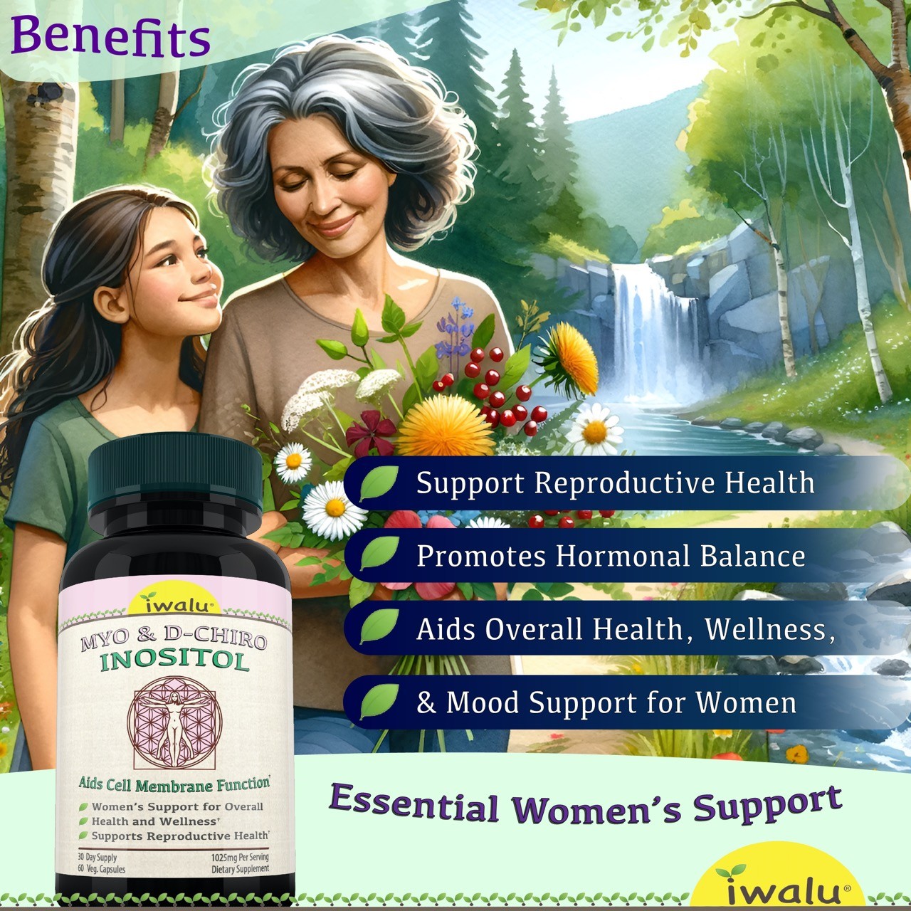 Best Cortisol Supplements For Weight Loss IWALU Inositol *FREE SHIPPING Same Day
