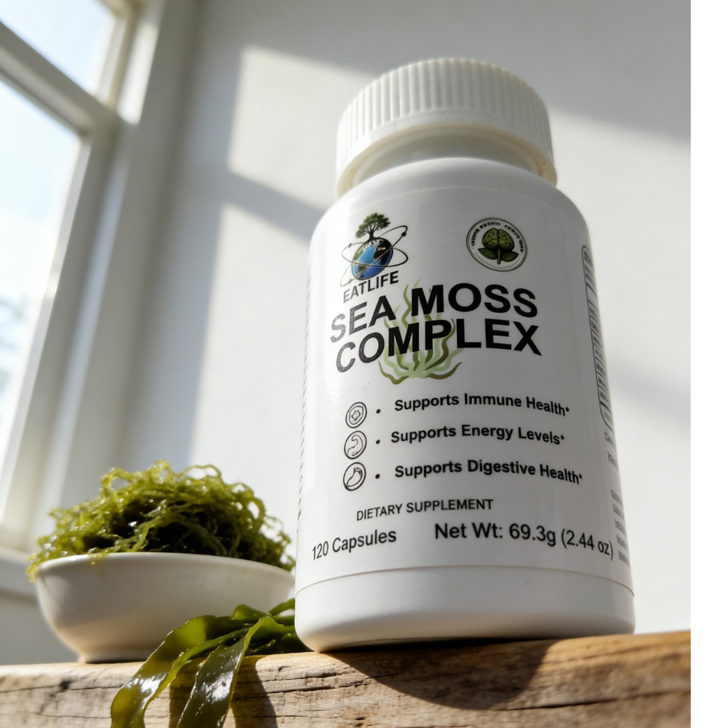 EATLIFE 5-Pack Vegan Combo Spirulina Reishi Cordyceps Sea Moss Complex