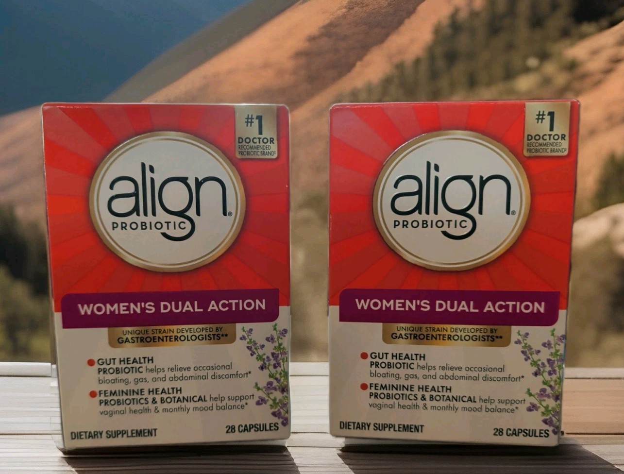 Lot of 2 Align Womens Dual Action Probiotic & Botanical 28×2=56 Ct Caps Exp 6/26