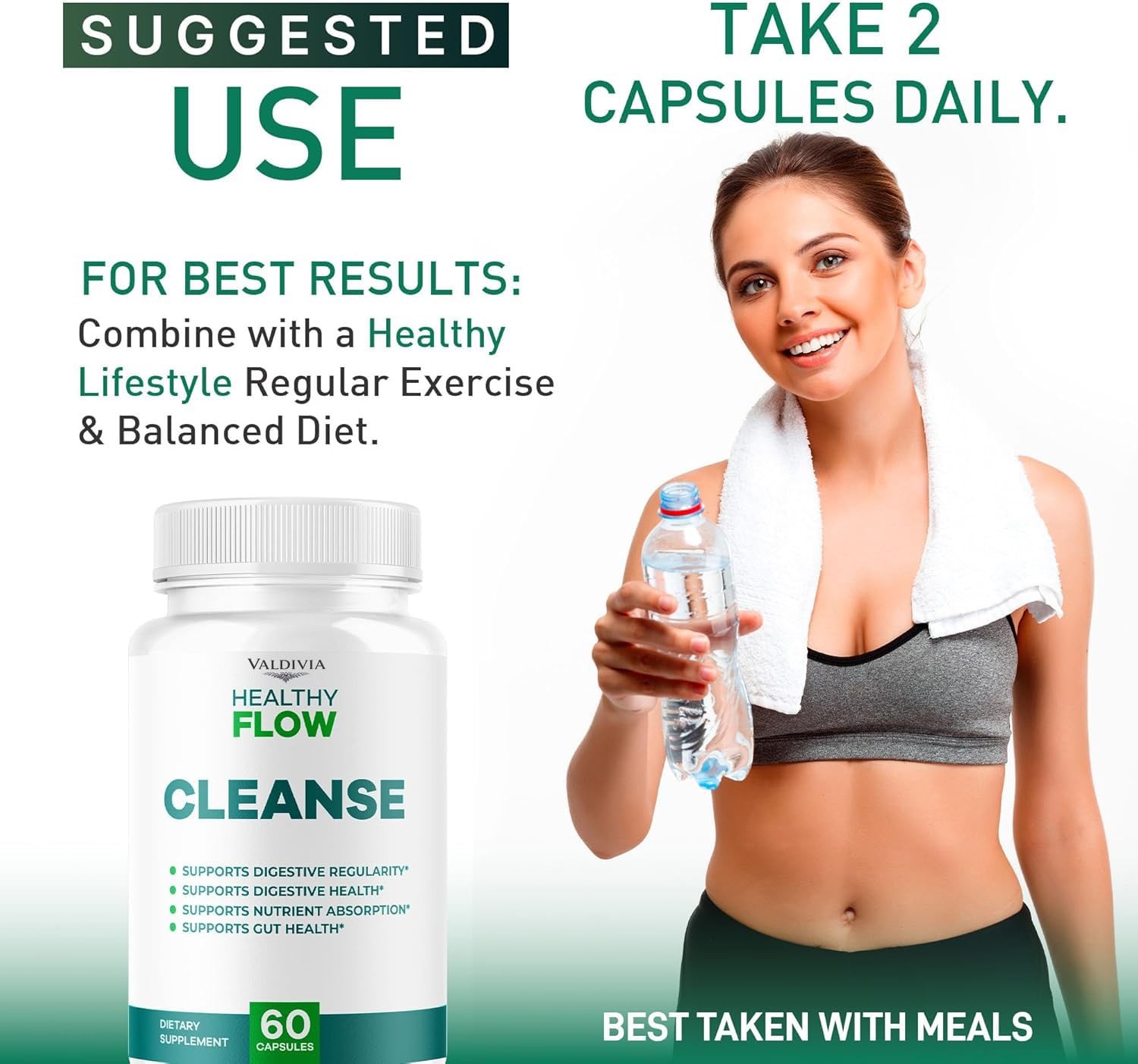 Healthy Flow Cleanse Liver Detox Supplement Capsules Natural 2 Pack 120Ct