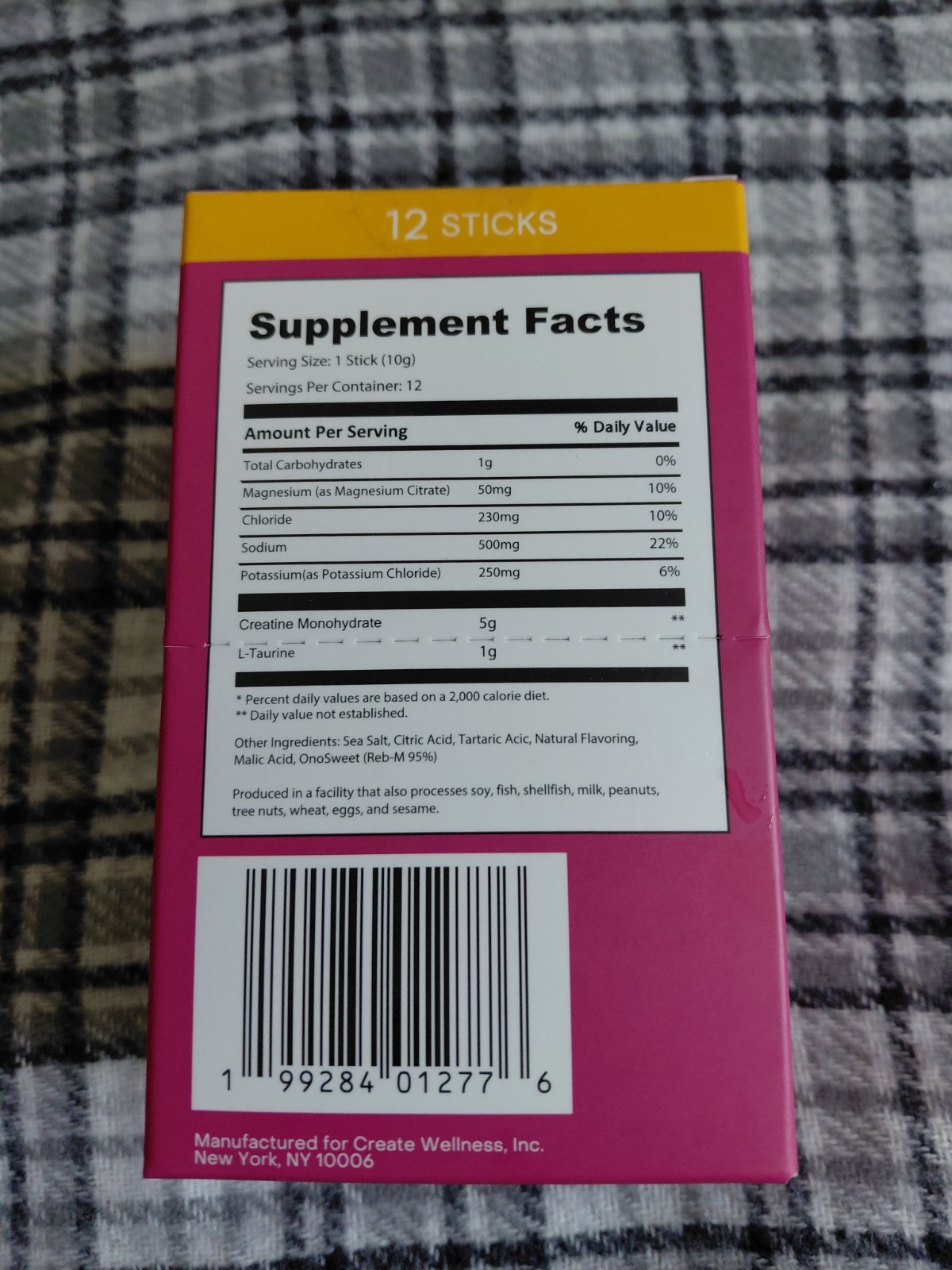 create Creatine + Electrolytes Daily Drink Mix Passionfruit 12 Sticks 5g
