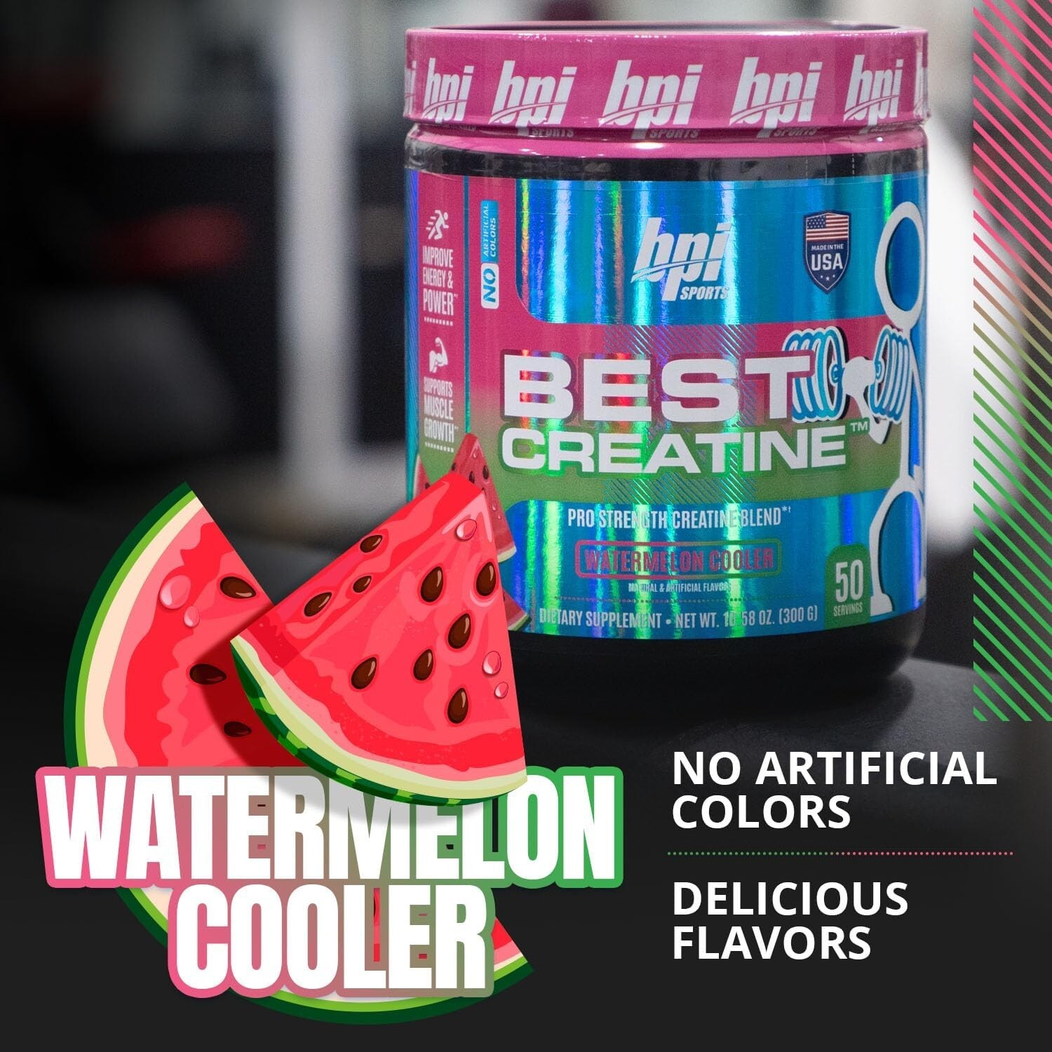 BPI Sports Best Creatine -50 Servings – Watermelon- (6 Types of Creatine)