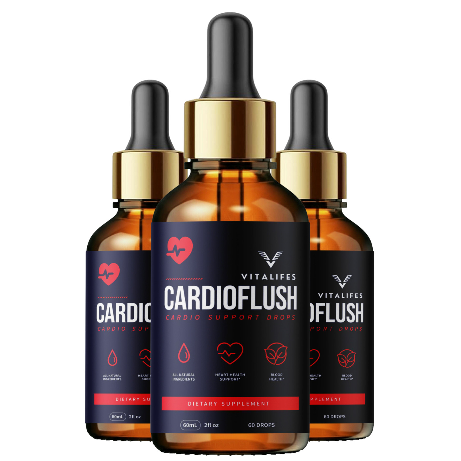 (3 Pack) Cardioflush Blood Health Support Drop Cardio Flush Vitamin 90 Servings