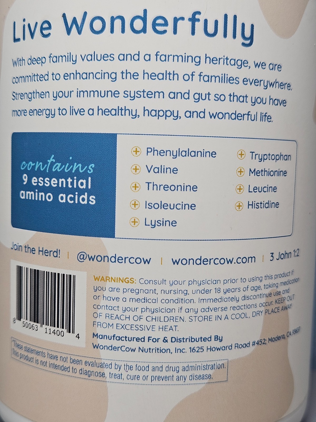 Colostrum Wondercow Restore & Revitalize Chocolate 7.4 oz – New Exp 7/25/2026