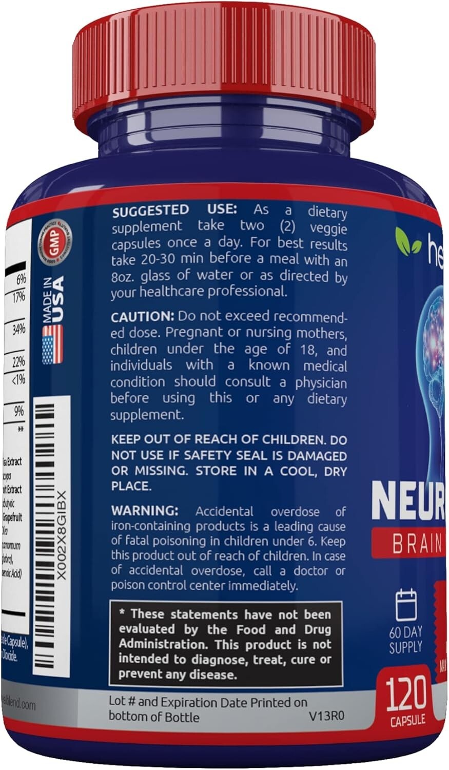 Neuro Plus Brain Booster Supports Memory Focus Concentration & Mental Clarity